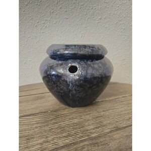Vintage Blue Drip-glaze Violet Pot Self Watering African Violet Planter 1997
